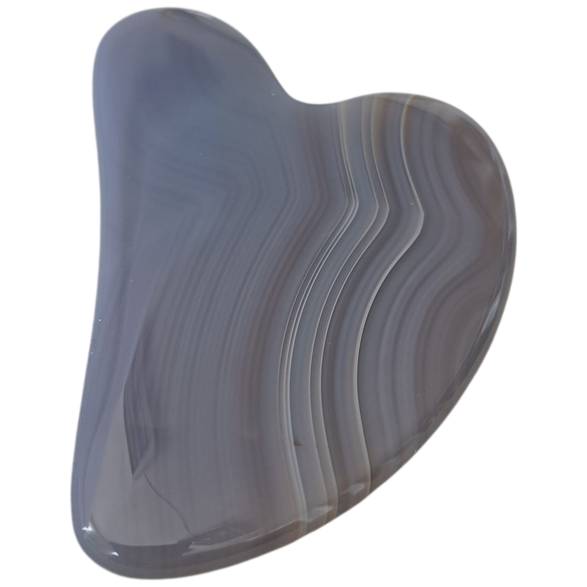 Heart Shaped Gua Sha  Massager, Grey Agate, Grå Agat - 5