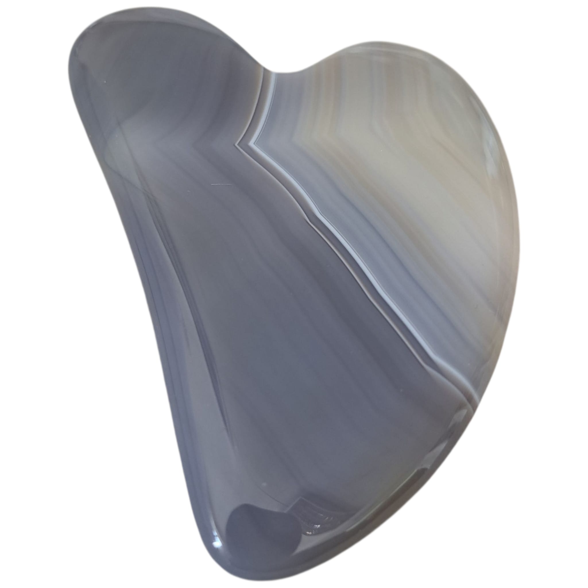 Heart Shaped Gua Sha  Massager, Grey Agate, Grå Agat - 3