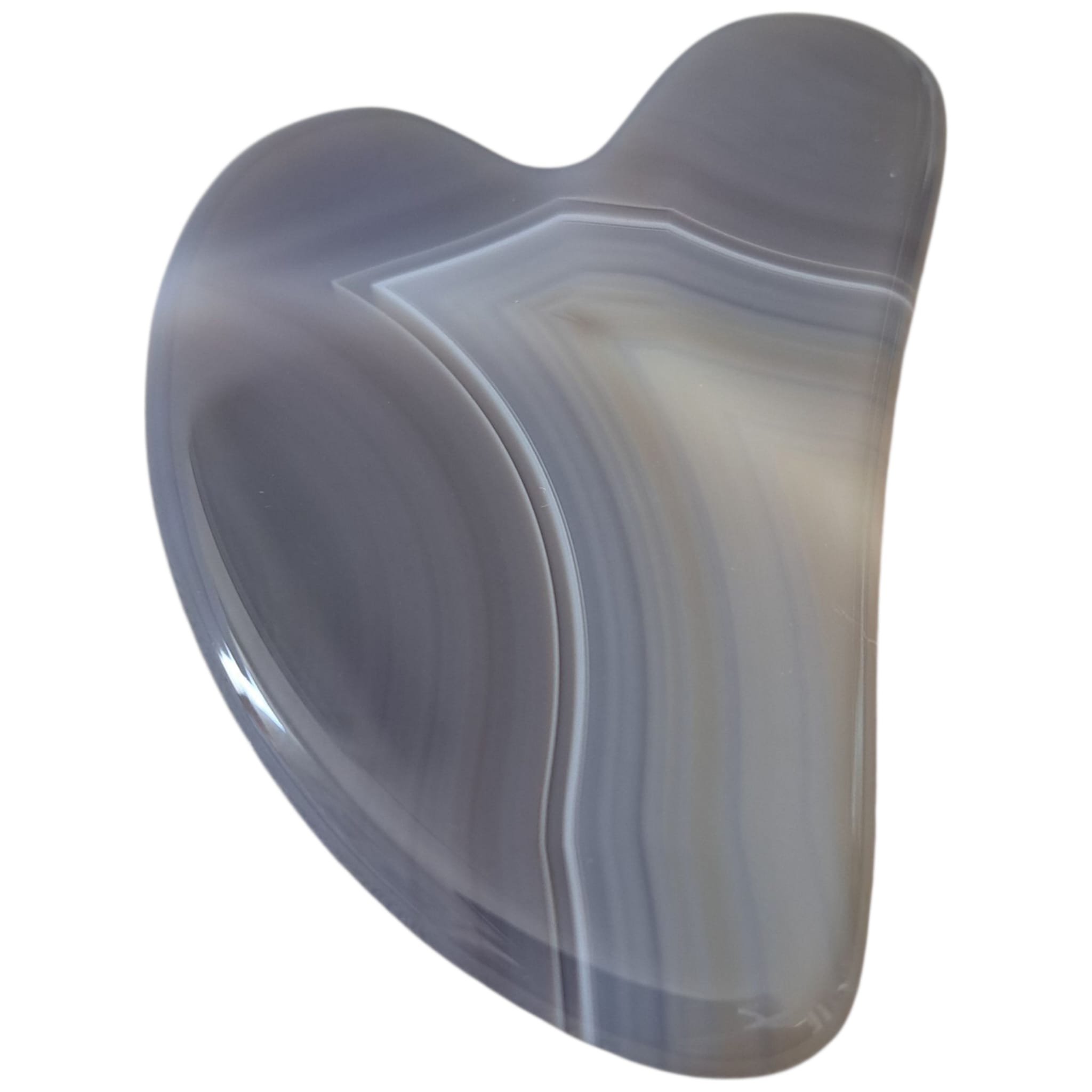 Heart Shaped Gua Sha  Massager, Grey Agate, Grå Agat - 6