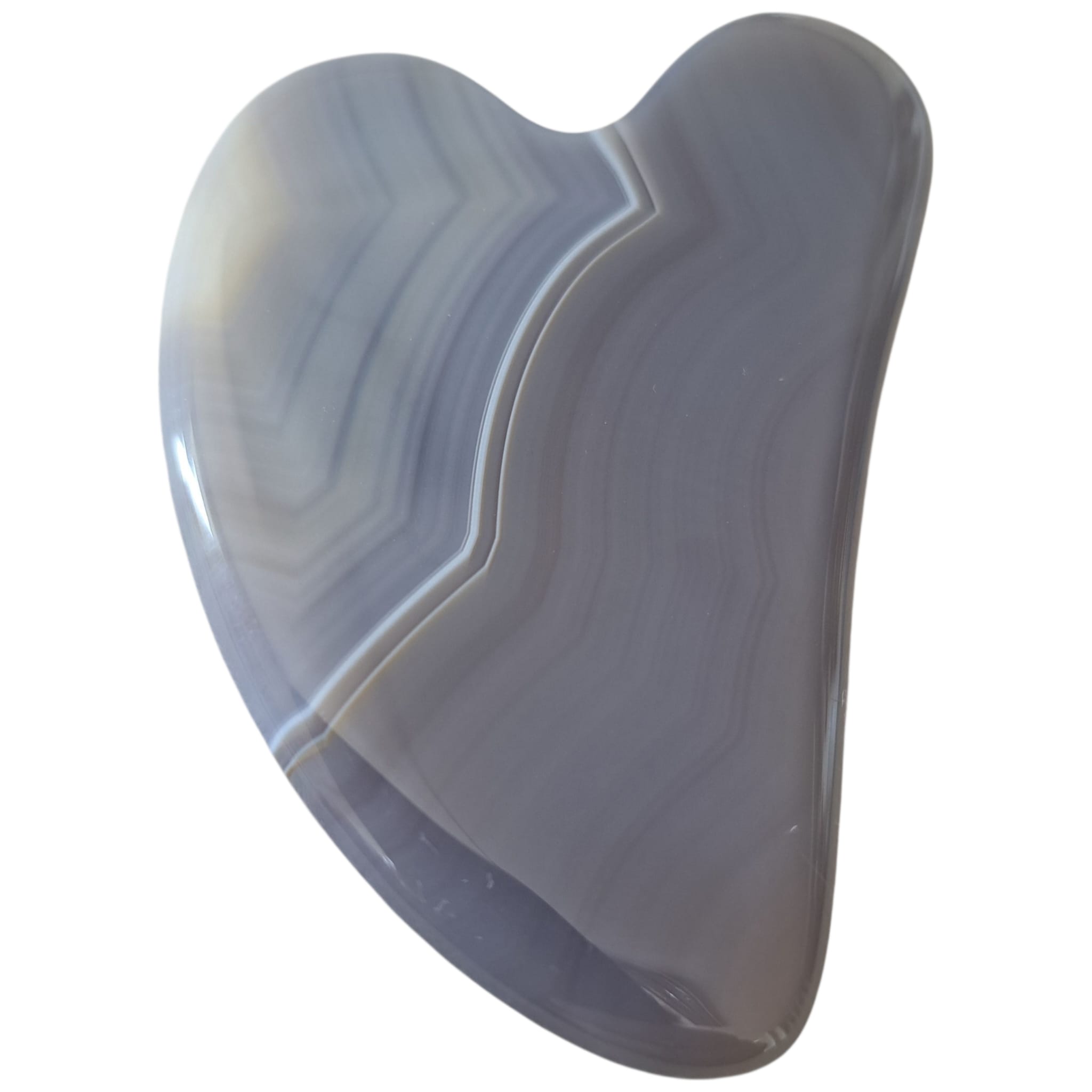 Heart Shaped Gua Sha  Massager, Grey Agate, Grå Agat - 2