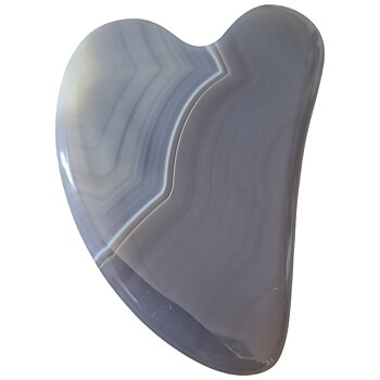 Heart Shaped Gua Sha  Massager, Grey Agate, Grå Agat