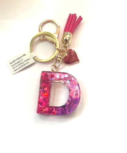 Nyckelring Rosa D 6-pack