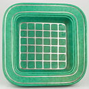 Wilhelm Kåge (Argenta 1959) Quadratic Bowl with Silver Grid Decor 21 cm