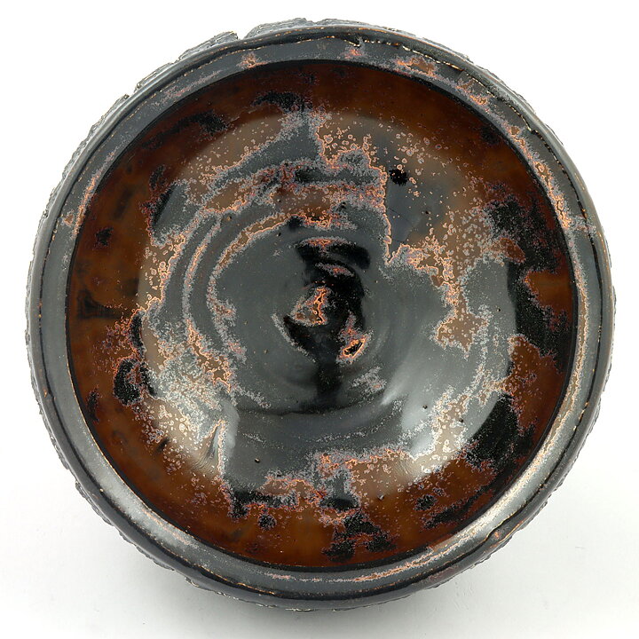 Isak Isaksson (2000s) Unique Chawan Bowl with Black Glaze 14 cm #27