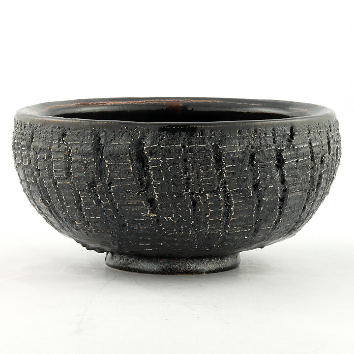 Isak Isaksson (2000s) Unique Chawan Bowl with Black Glaze 14 cm #27