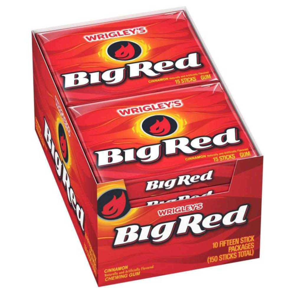 Wrigley's Big Red Cinnamon Chewing-gum 15 pièces x 10 (150 bâtons au total)