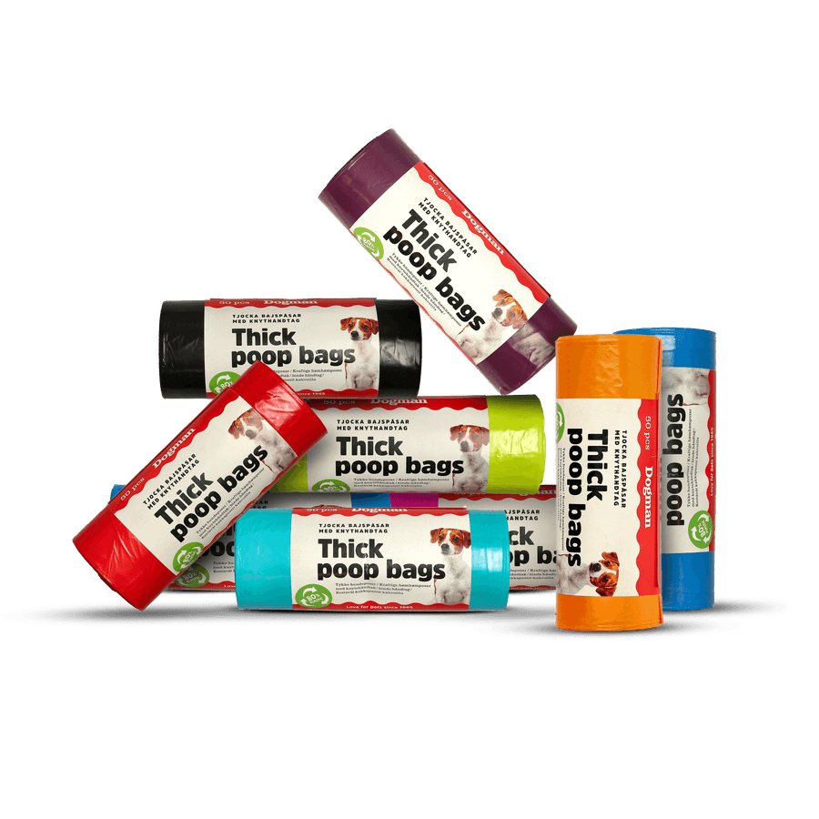 Bajspåsar med handtag 50p - Köp 4 betala för 3 (Röd)