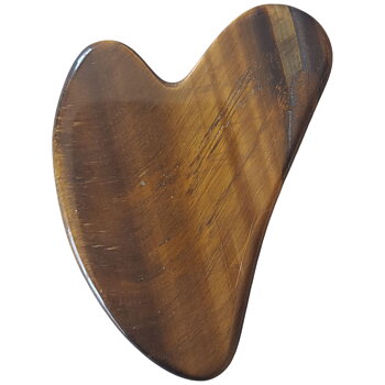 Heart Shaped Gua Sha  Massager, Tiger Eye