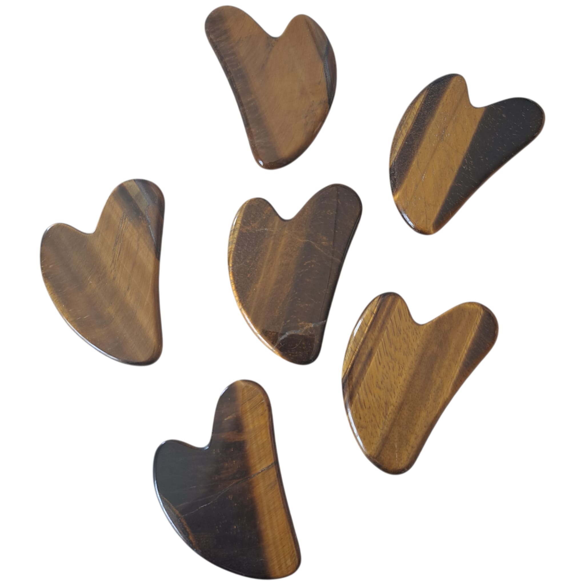 Heart Shaped Gua Sha  Massager, Tiger Eye