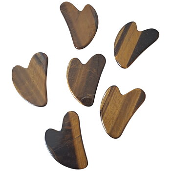 Heart Shaped Gua Sha  Massager, Tiger Eye