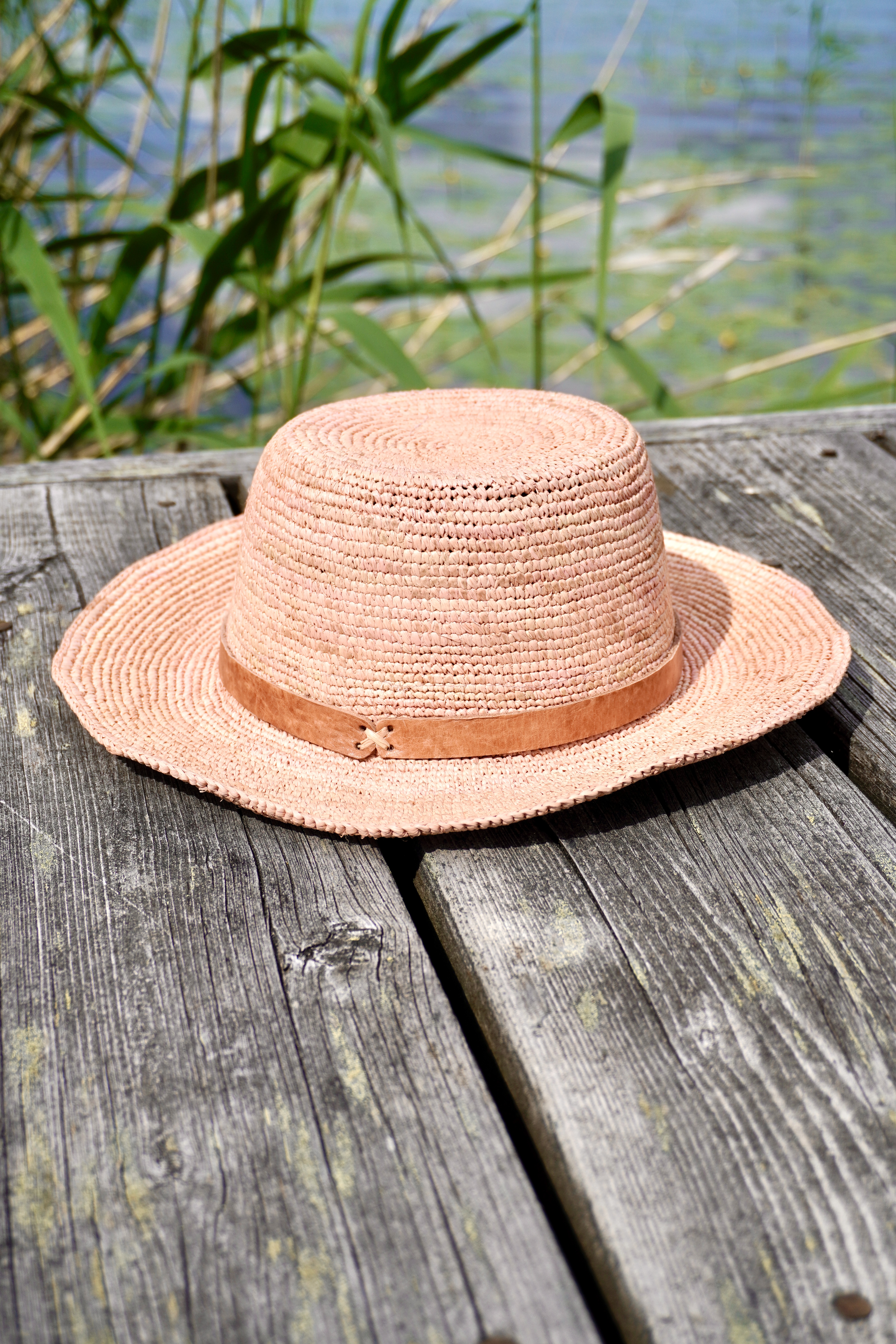 GASTON RAFFIA HAT LIGHT PINK 