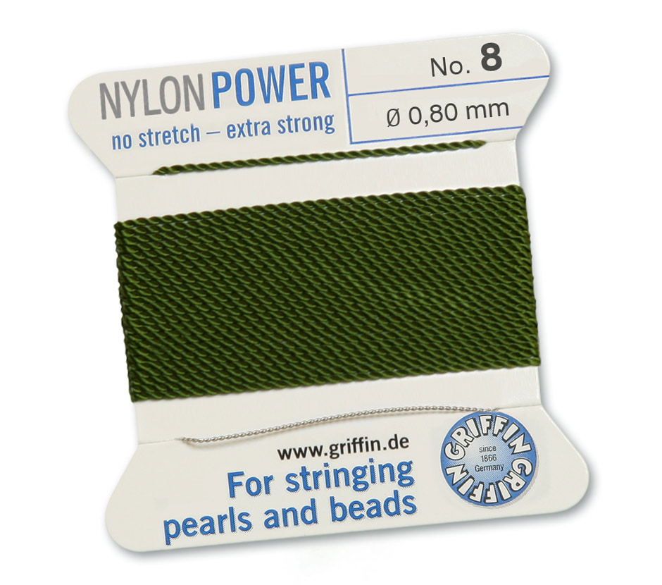 Griffin Nylon Power olive pärltråd  storlek 6 - 4