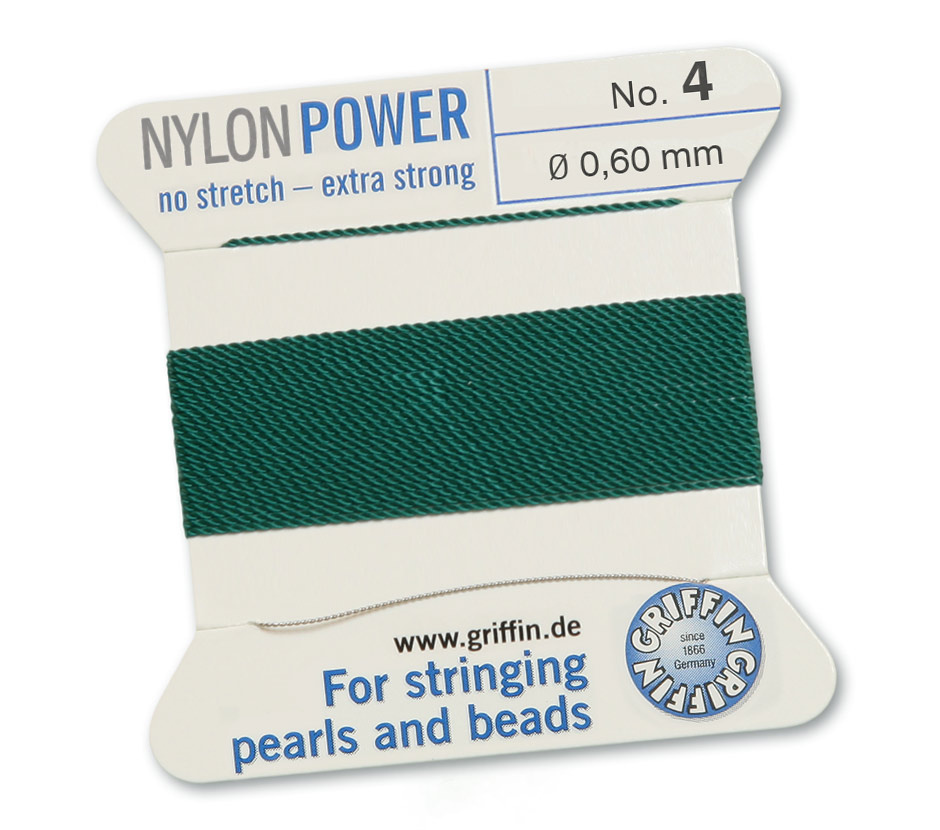 Griffin Nylon Power grön pärltråd välj storlek - 2