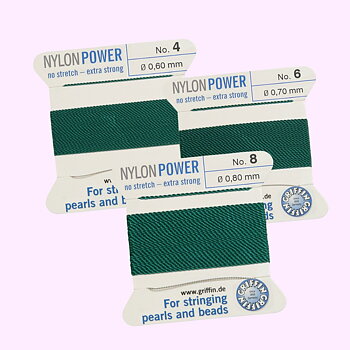 Griffin Nylon Power grön pärltråd välj storlek