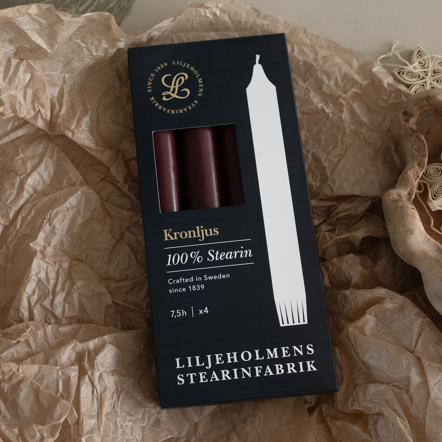 Kronljus 4-p Vinröd - 8