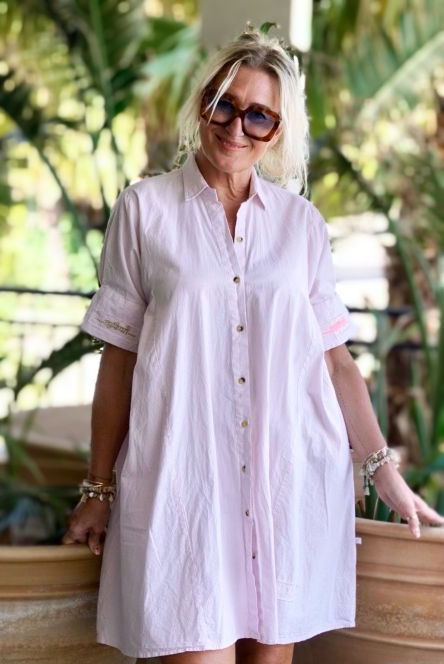 GINA COTTON DRESS IBIZA PINK 
