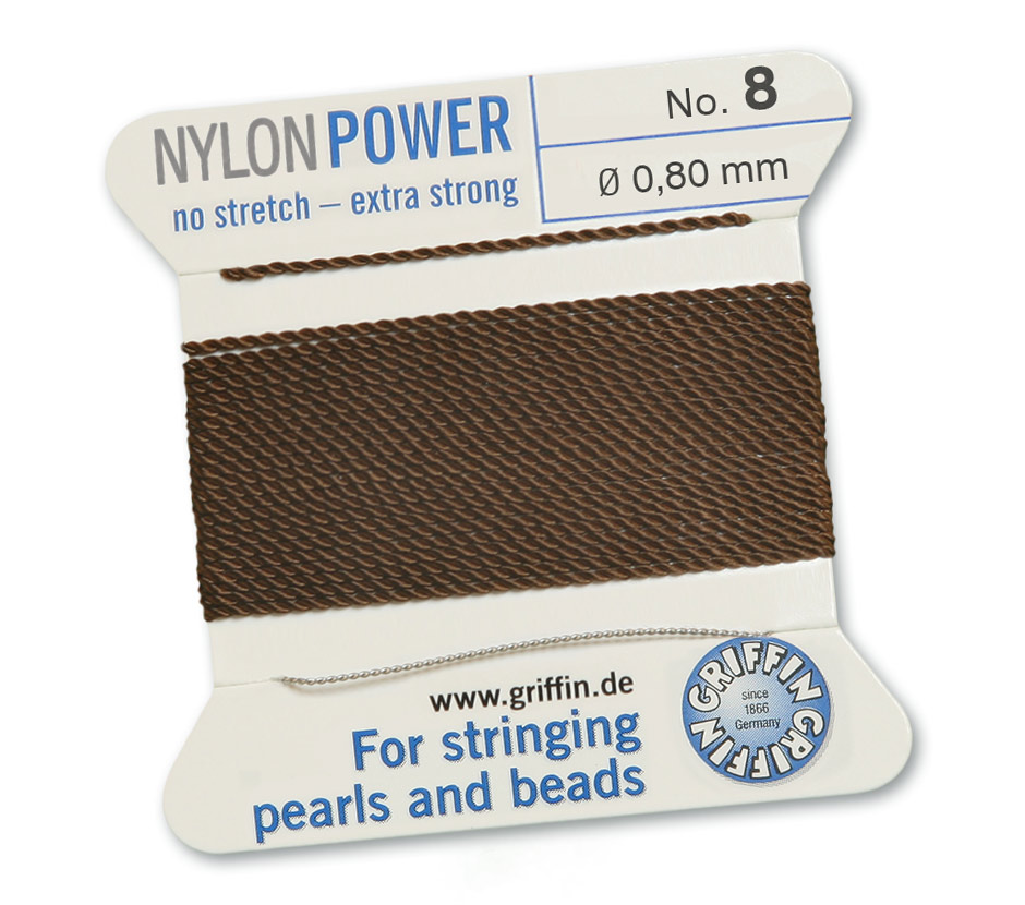 Griffin Nylon Power brun pärltråd välj storlek - 4