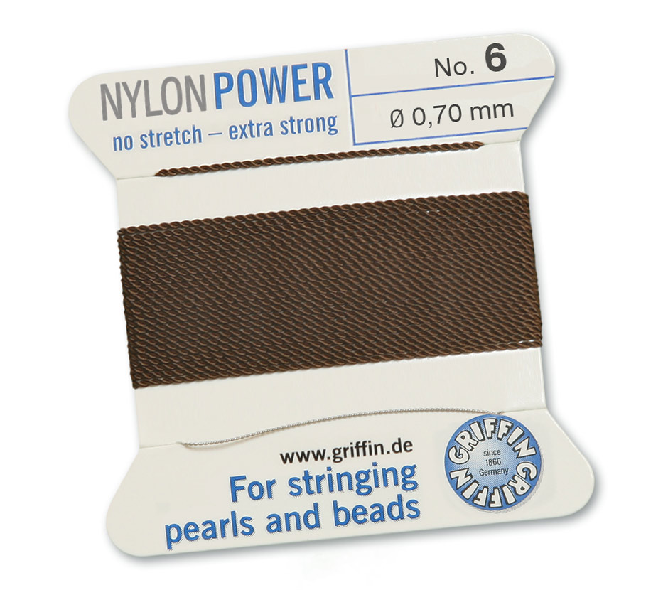 Griffin Nylon Power brun pärltråd välj storlek - 3