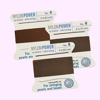 Griffin Nylon Power brun pärltråd välj storlek