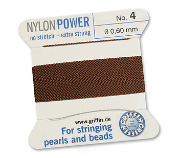 Griffin Nylon Power brun pärltråd välj storlek