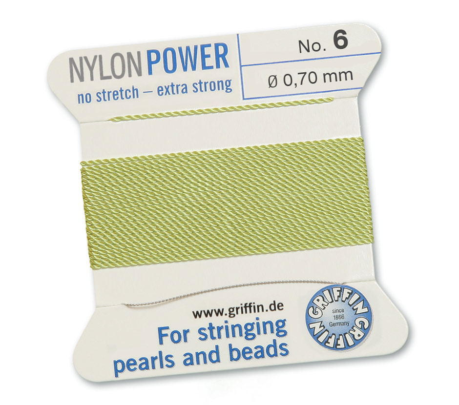Griffin Nylon Power jade grön pärltråd välj storlek - 3