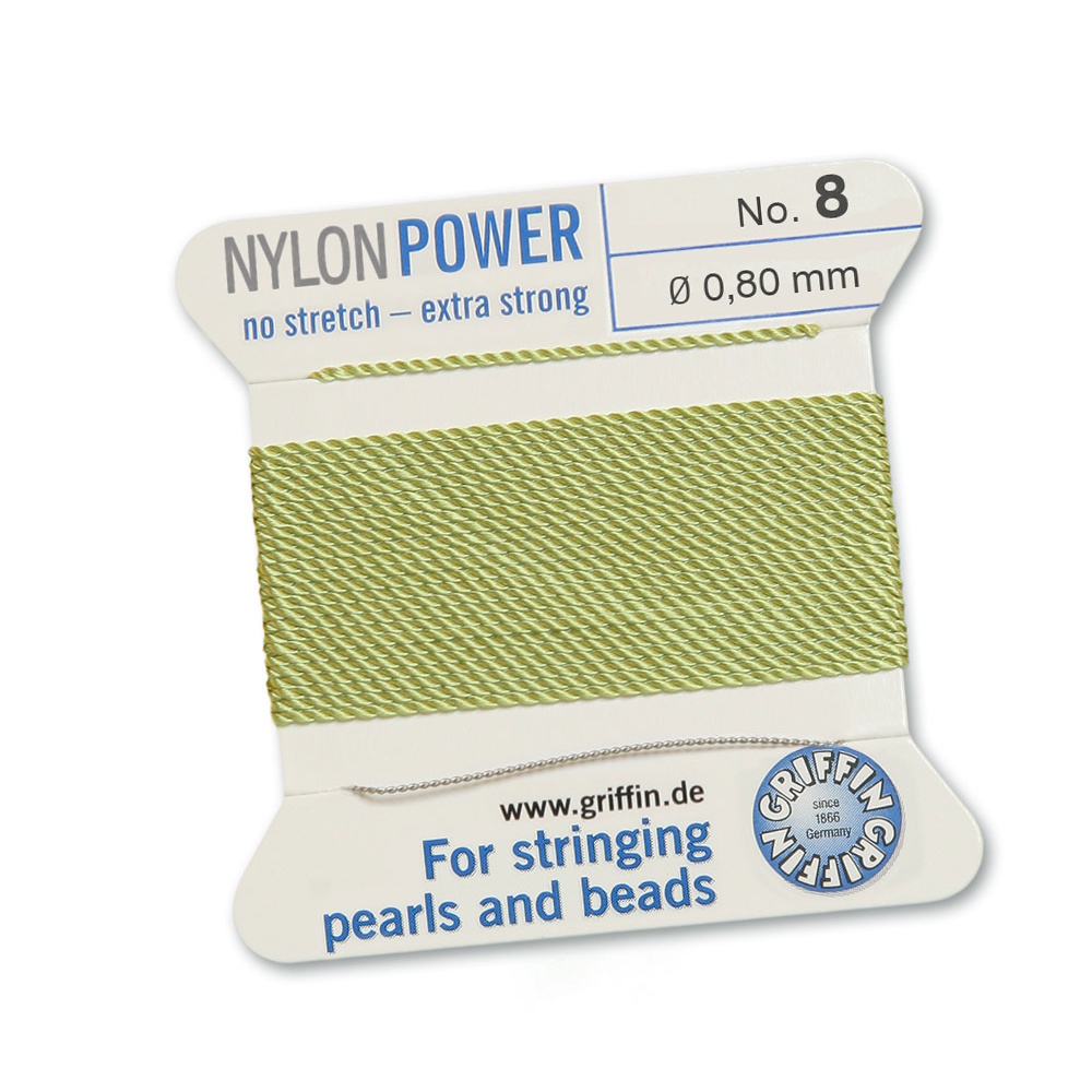 Griffin Nylon Power jade grön pärltråd välj storlek - 4