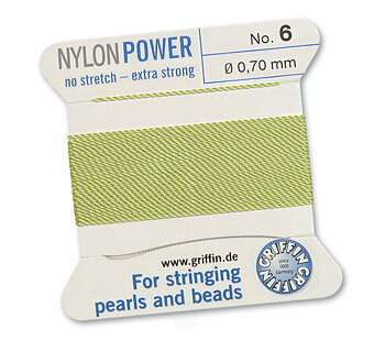 Griffin Nylon Power jade grön pärltråd välj storlek