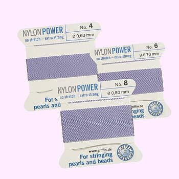 Griffin Nylon Power ljuslila pärltråd – välj storlek 