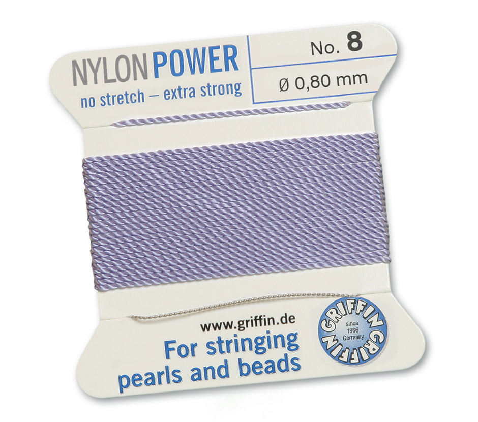 Griffin Nylon Power ljuslila pärltråd – välj storlek  - 4