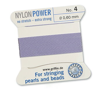 Griffin Nylon Power ljuslila pärltråd – välj storlek 