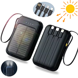 4-i-1 solcellsdriven powerbank – 8000 mAh