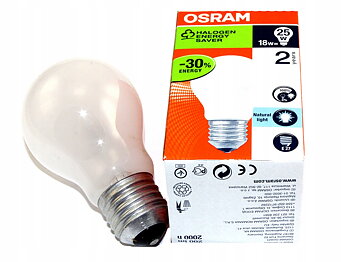 Osram Halogenlampa 18W (25W) E27 Matt 