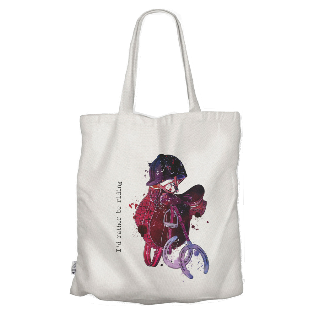 Shopping Bag Vivid Squid Horse Motif I'd Rather Be Riding