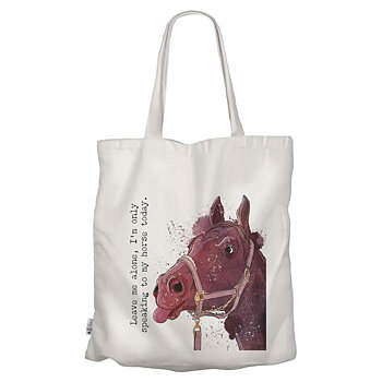Shopping Bag Vivid Squid Horse Motif Leave Me Alone