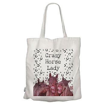 Shopping Bag Vivid Squid Horse Motif Crazy Horse Lady