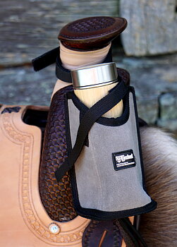 Cashel© Bottle Holder / flaskhållare i mockaläder (Western), grå