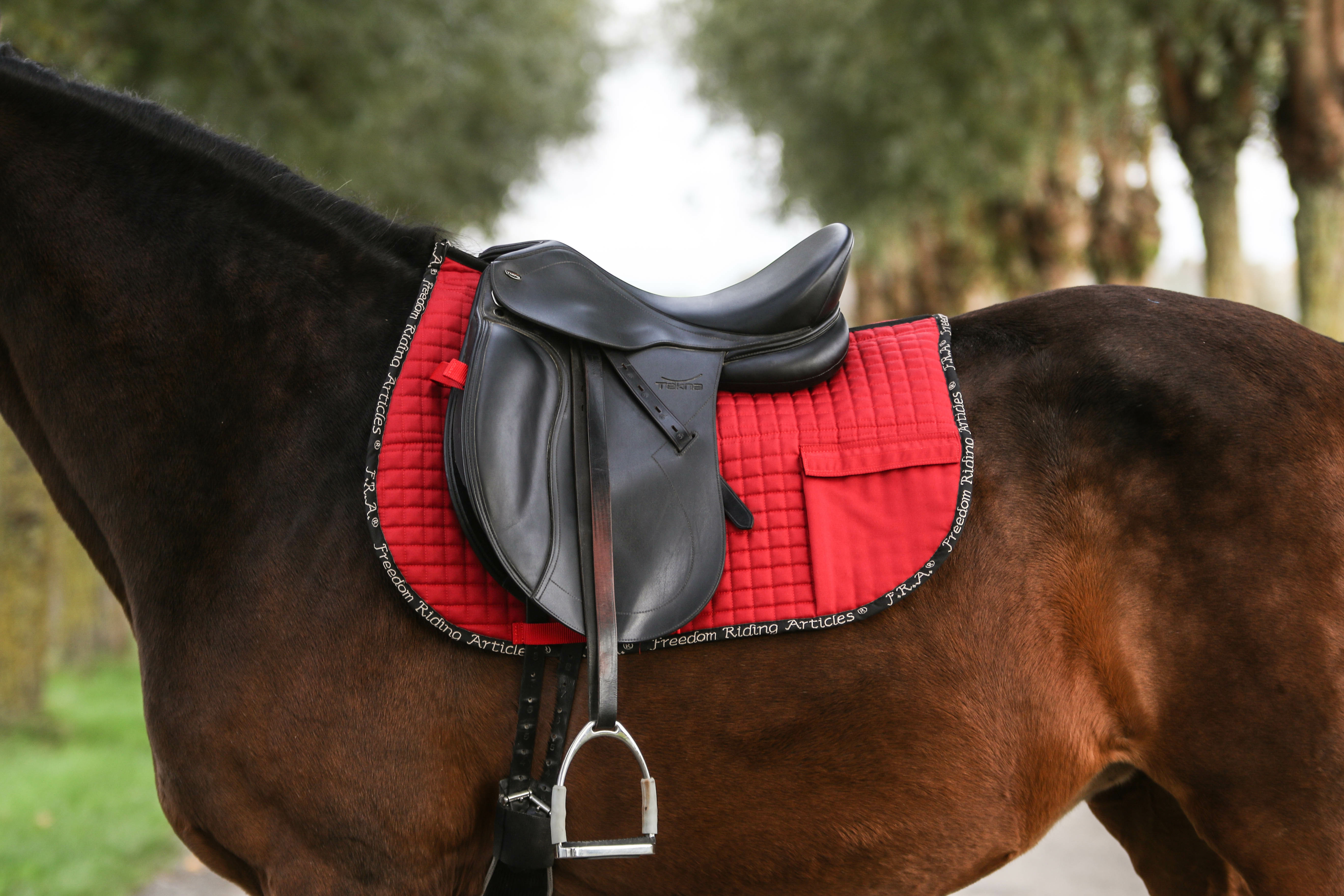 F.R.A.® Saddle pad with side pockets (incl. inserts!), brown - 14