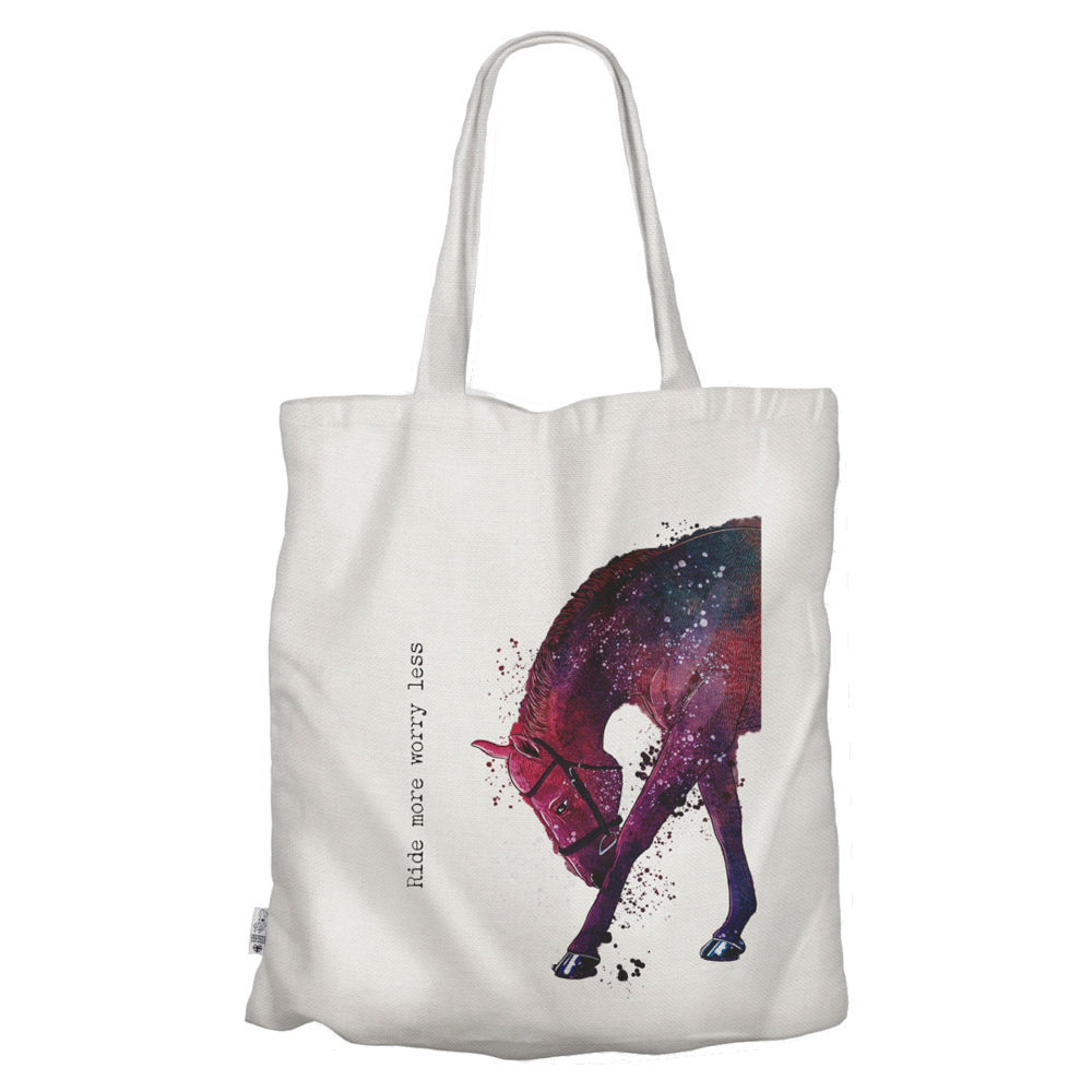 Shopping Bag Vivid Squid Horse Motif Ride More Worry Less