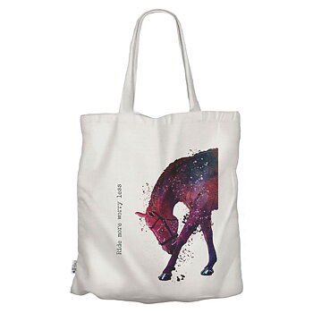 Shopping Bag Vivid Squid Horse Motif Ride More Worry Less