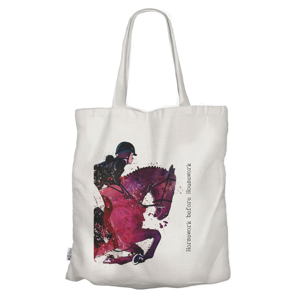 Shopping Bag Vivid Squid Horse Motif Horsework Before Housework