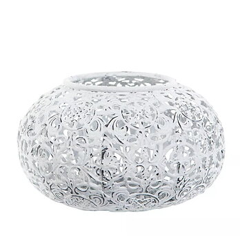 Ljuslykta spets ornament vit shabby chic lantlig stil Gårdsromantik