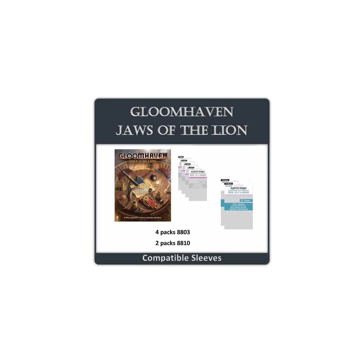Gloomhaven: Jaws of the Lion" Compatible Sleeve Bundle (8803 X 4 + 8810 X 2)