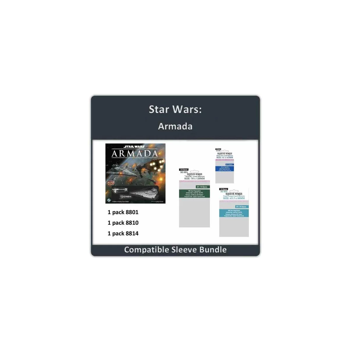 Star Wars: Armada" Compatible Sleeve Bundle (8801 X 1 + 8810 X 1 + 8814 X 1) 