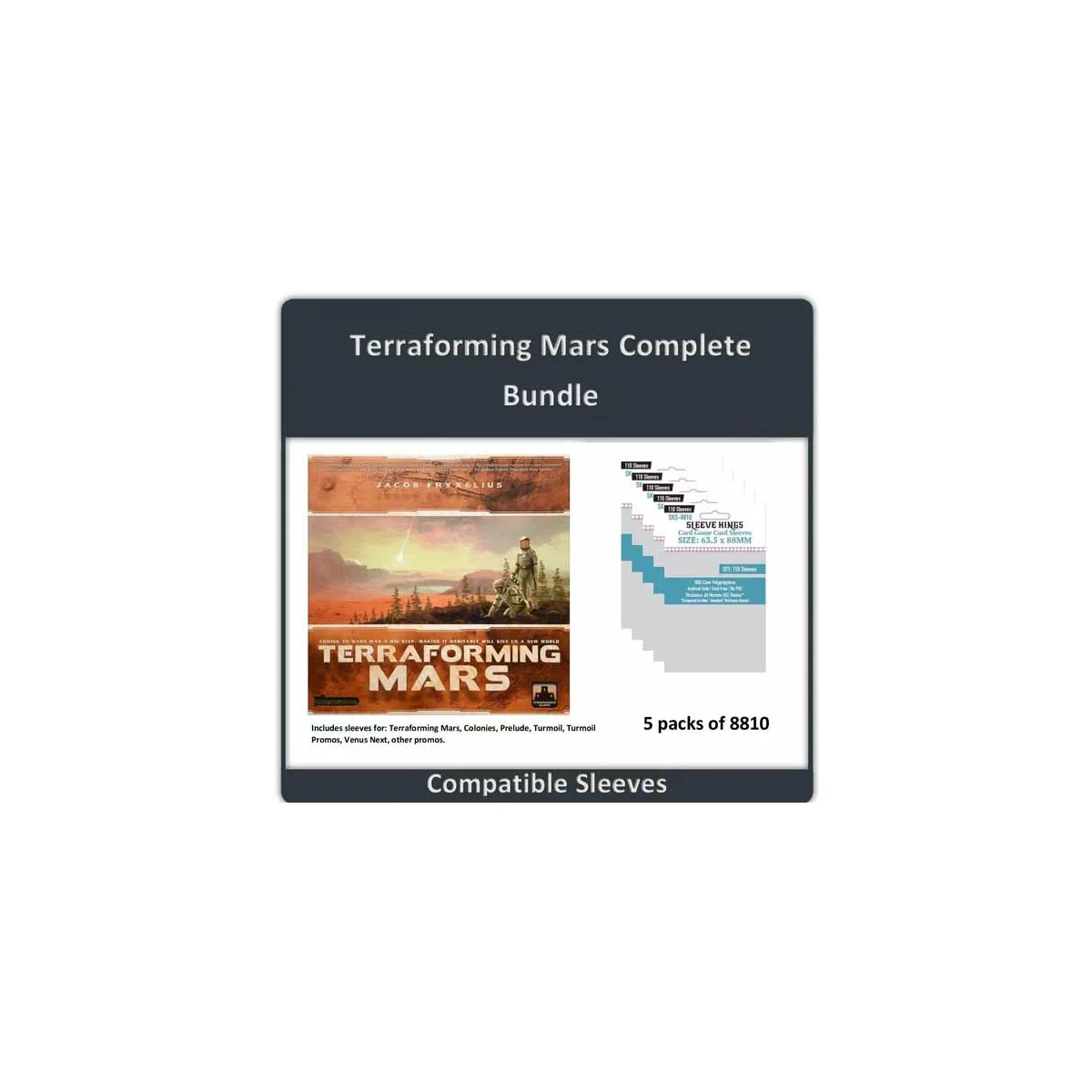 Terraforming Mars Complete" Compatible Sleeve Bundle (8810 X 5) 470 cards