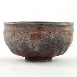 Isak Isaksson (2000s) Unique Chawan Bowl with Black/Red Glaze 12 cm #28
