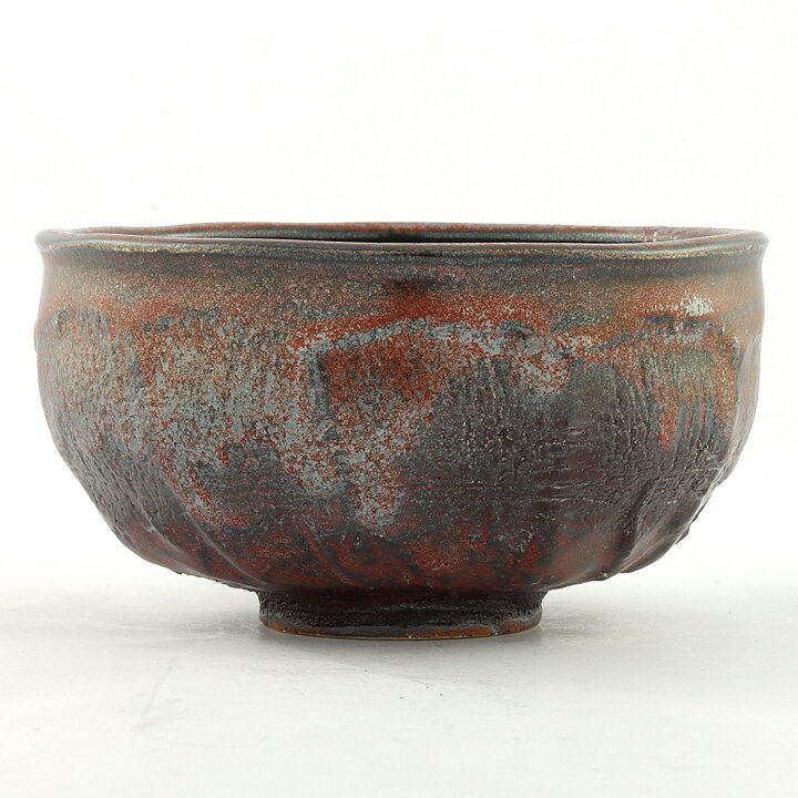 Isak Isaksson (2000s) Unique Chawan Bowl with Black/Red Glaze 12 cm #28