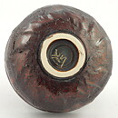 Isak Isaksson (2000s) Unique Chawan Bowl with Black/Red Glaze 12 cm #28