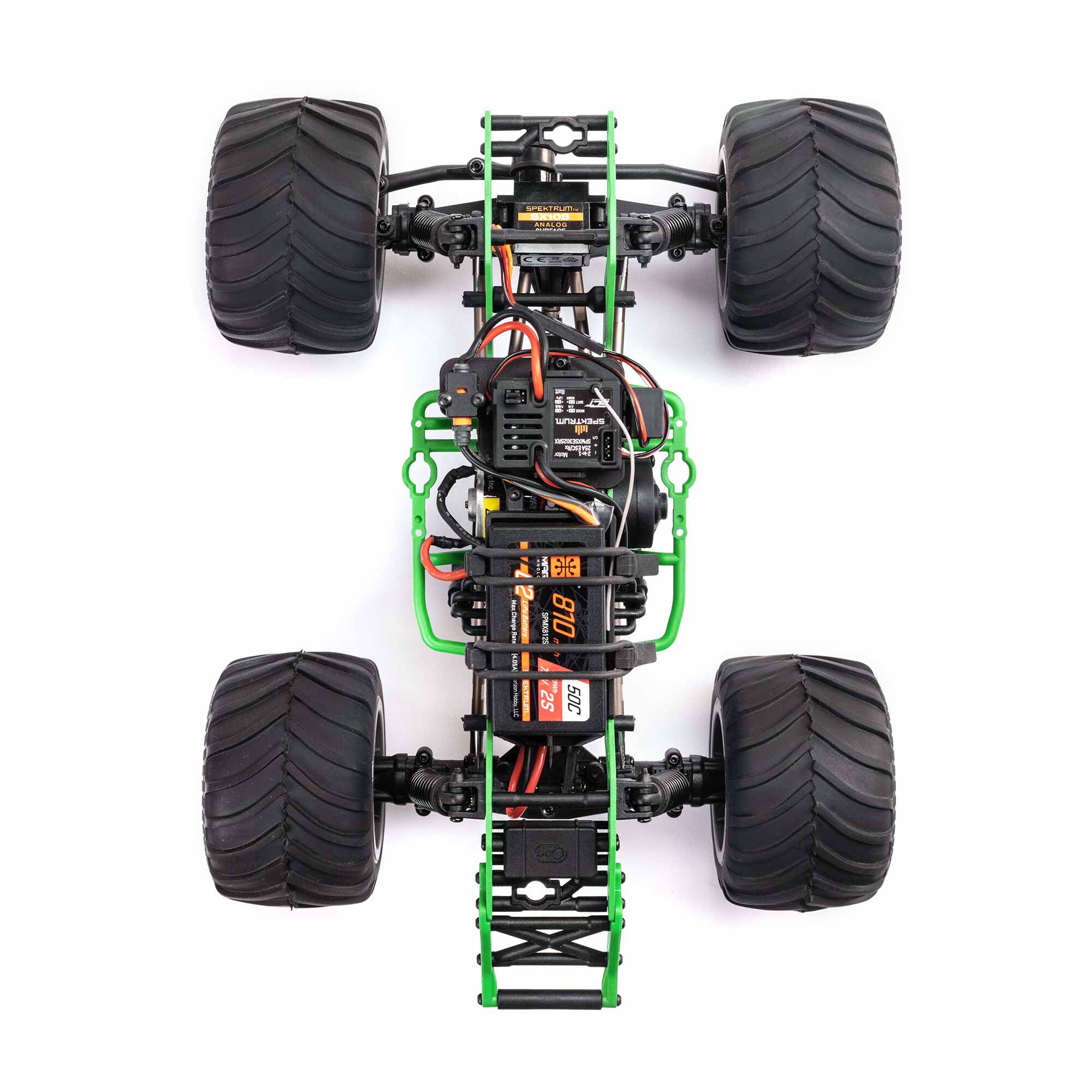 Losi 1/18 Mini LMT Grave Digger 2S 4X4 RTR Brushed Monster Truck (Battery & Charger Included), Green - 8