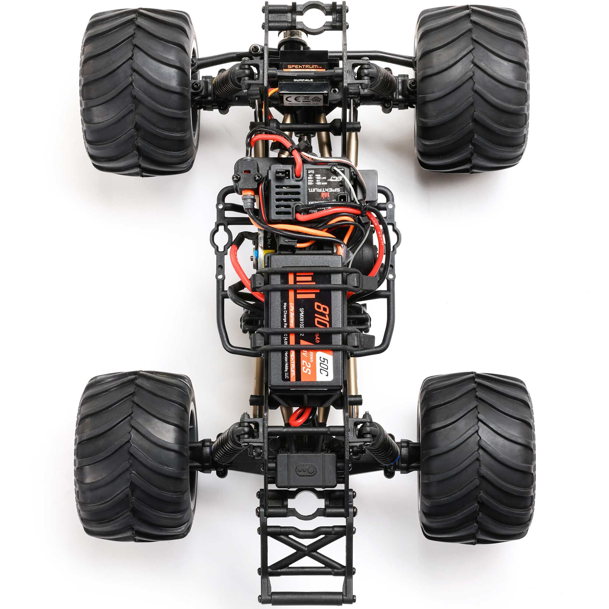 Losi 1/18 Mini LMT Megalodon 2S 4X4 RTR Brushed Monster Truck (Battery & Charger Included), Blue - 10