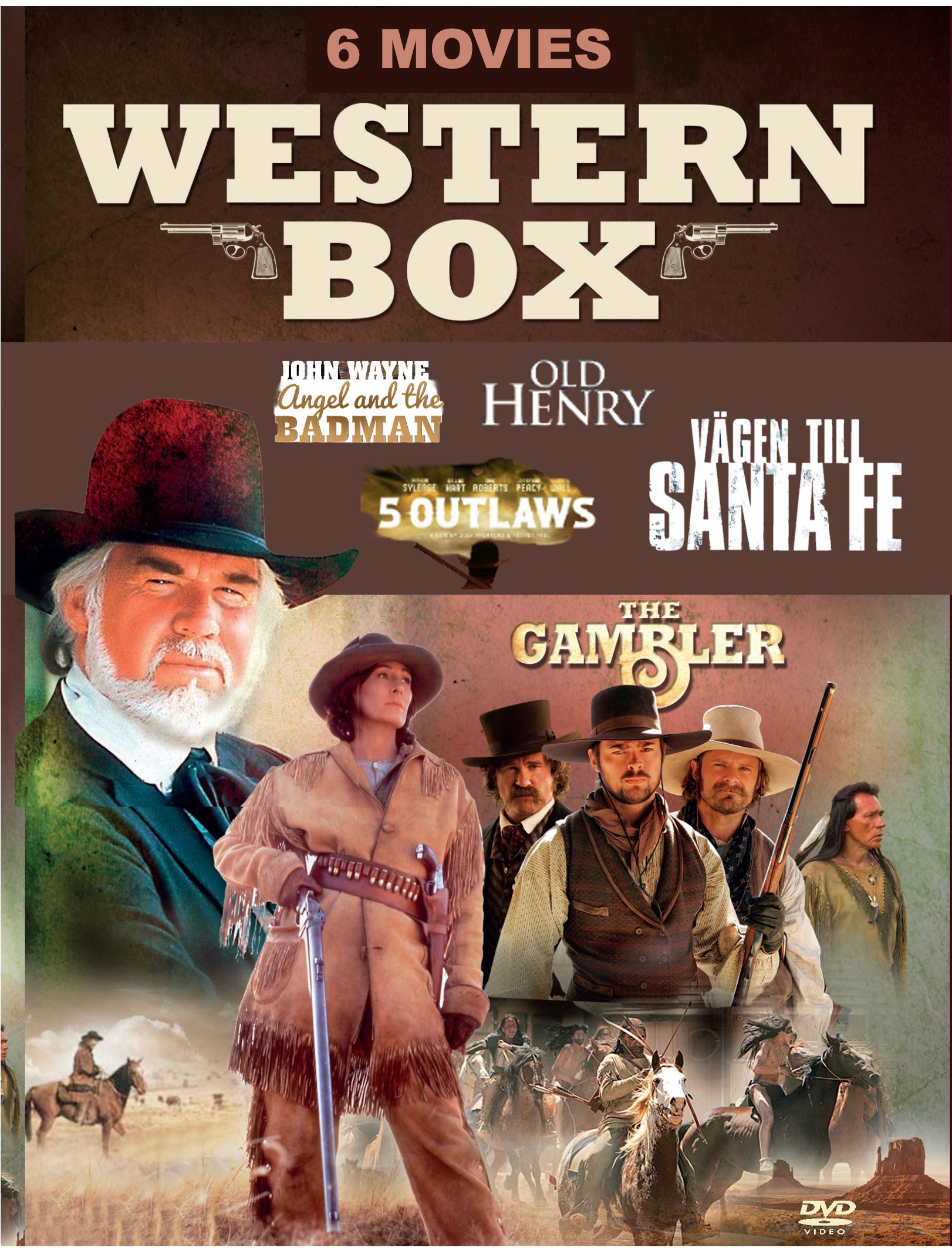 Westernbox - Gambler, Angel and the badman, 5 Outlaws, Old Henry, Vägen till Santa Fe